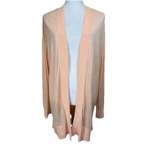 Loft Women's Long Cardigan NWT Open Front Sz XL Peach Light weight